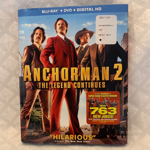 Sealed New Blu-Ray DVD Digital HD Anchorman 2 Will Ferrell - Picture 4 of 4